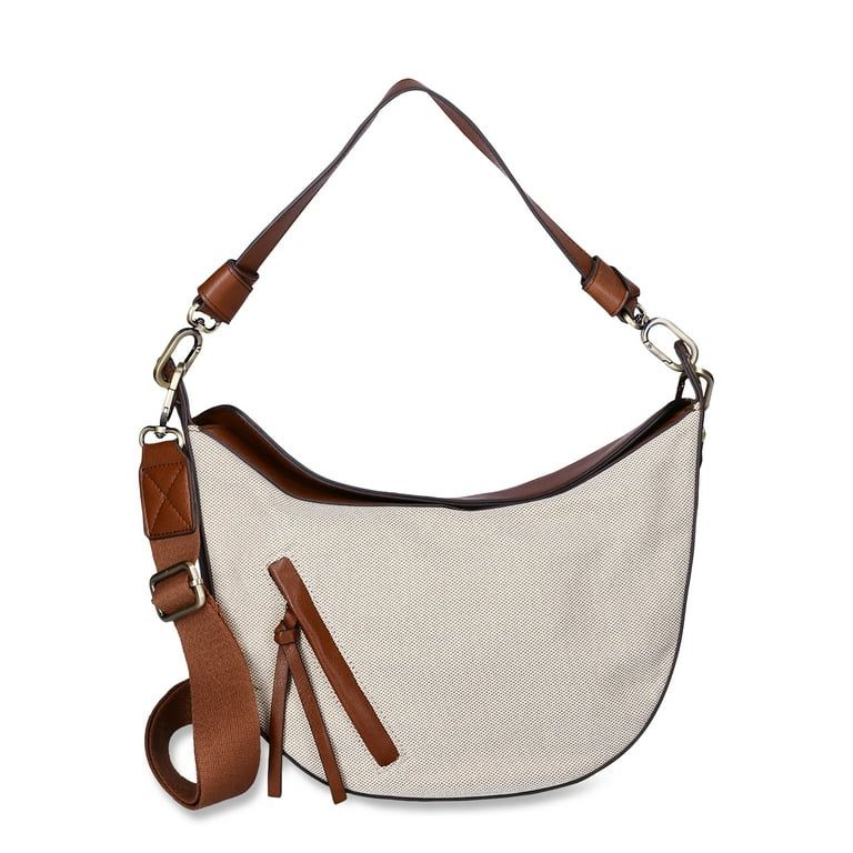 Time and Tru Women's Selena Hobo Crossbody Bag, Natural Cognac - Walmart.com | Walmart (US)