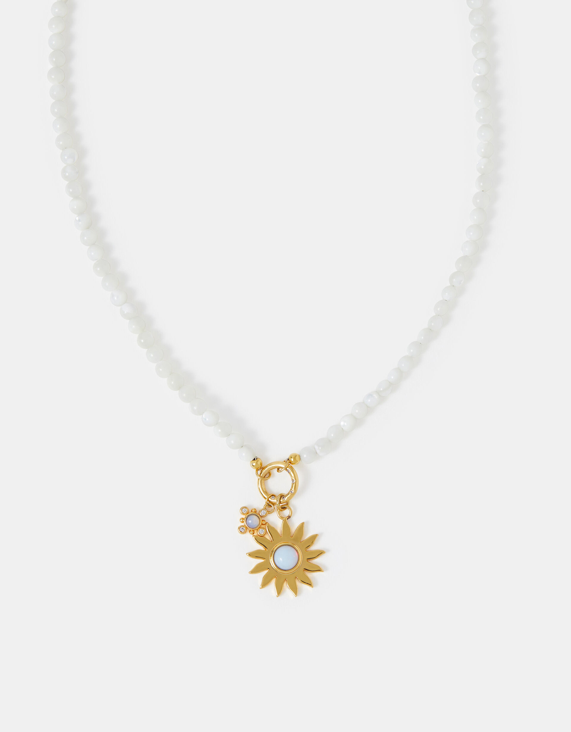 14ct Gold-Plated Mother Of Pearl Sun Bead Necklace | Accessorize (Global)