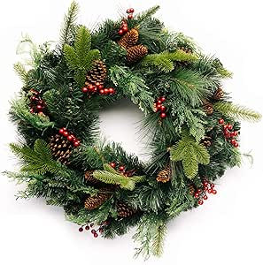CraftMore Homestead Pine Christmas Wreath - 24 Inch | Amazon (US)