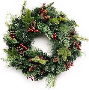 CraftMore Homestead Pine Christmas Wreath - 24 Inch | Amazon (US)