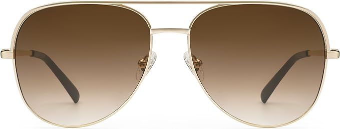 SOJOS Classic Aviator Sunglasses for Women Men Trendy Oversized Metal Frame UV400 Lenses SJ1220 | Amazon (US)