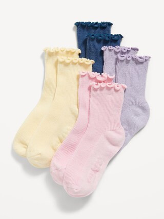 Lettuce-Edge Crew Socks 4-Pack for Toddler Girls & Baby | Old Navy (US)