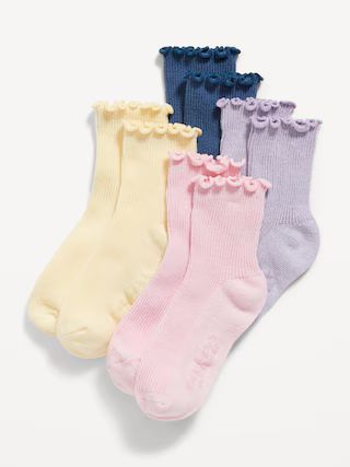 Lettuce-Edge Crew Socks 4-Pack for Toddler Girls & Baby | Old Navy (US)