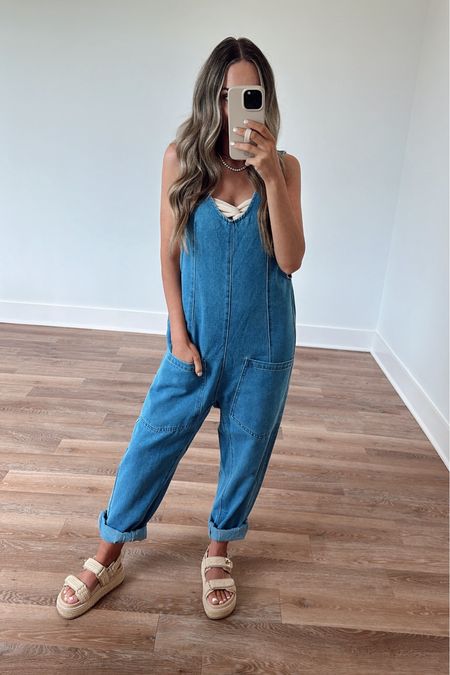 casual ootd! 🦋✨ this denim jumpsuit is a free people inspired look for less!! it is a fraction of the free people + it’s nearly identical! 

jumpsuit: size s 
sandals: size 6.5 






free people inspired jumpsuit // denim jumpsuit // look for less // free people dupe // steve madden // steve madden sandals // steve madden platform sandals // platform sandals // raffia sandals // steve madden raffia sandals // spring outfit // summer outfit // amazon // amazon jumpsuit // amazon free people dupe // amazon fashion // amazon dupe // dupe // amazon finds // amazon outfits // 




#LTKstyletip #LTKfindsunder100 #LTKfindsunder50