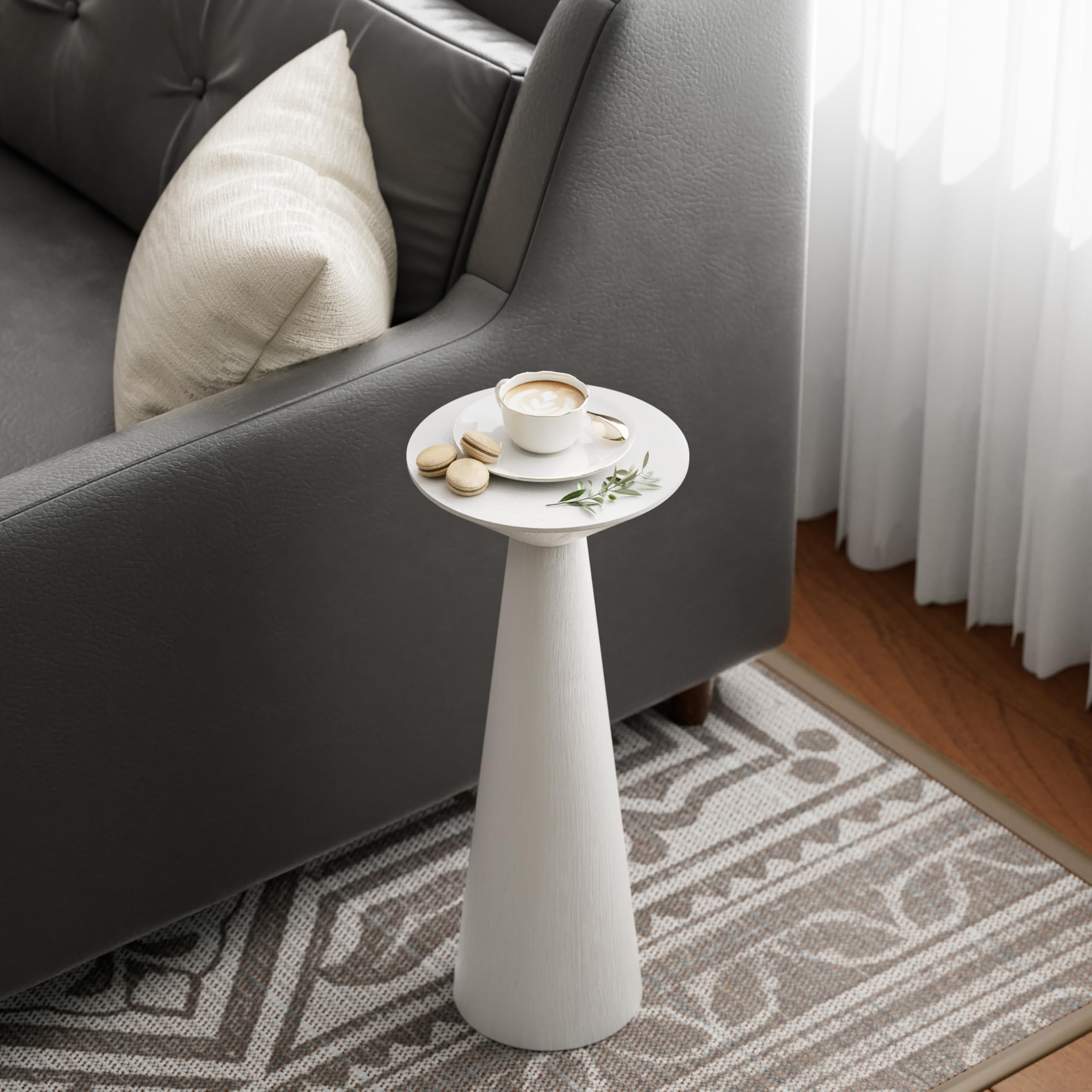 COZAYH Farmhouse Tall Pedestal End Table Small Solid Wood Martini Table Plant Stand Modern Round ... | Amazon (US)