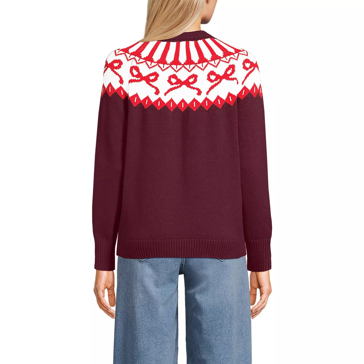 Women's Drifter Jacquard Raglan Crew Neck Sweater | Lands' End (US)