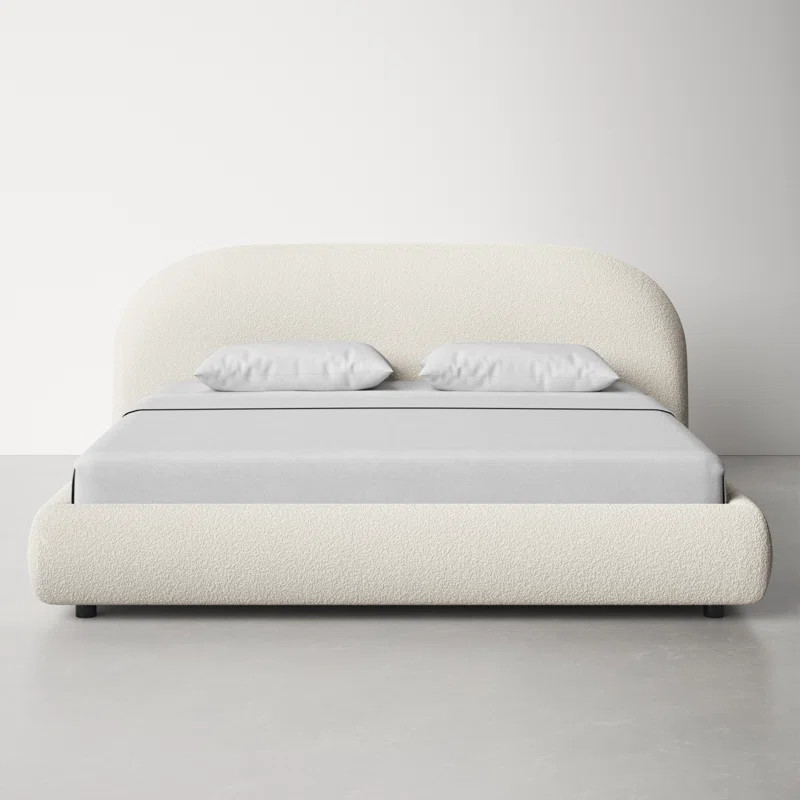 Sadarius Upholstered Fabric Bed with Rounded Headboard | Wayfair North America