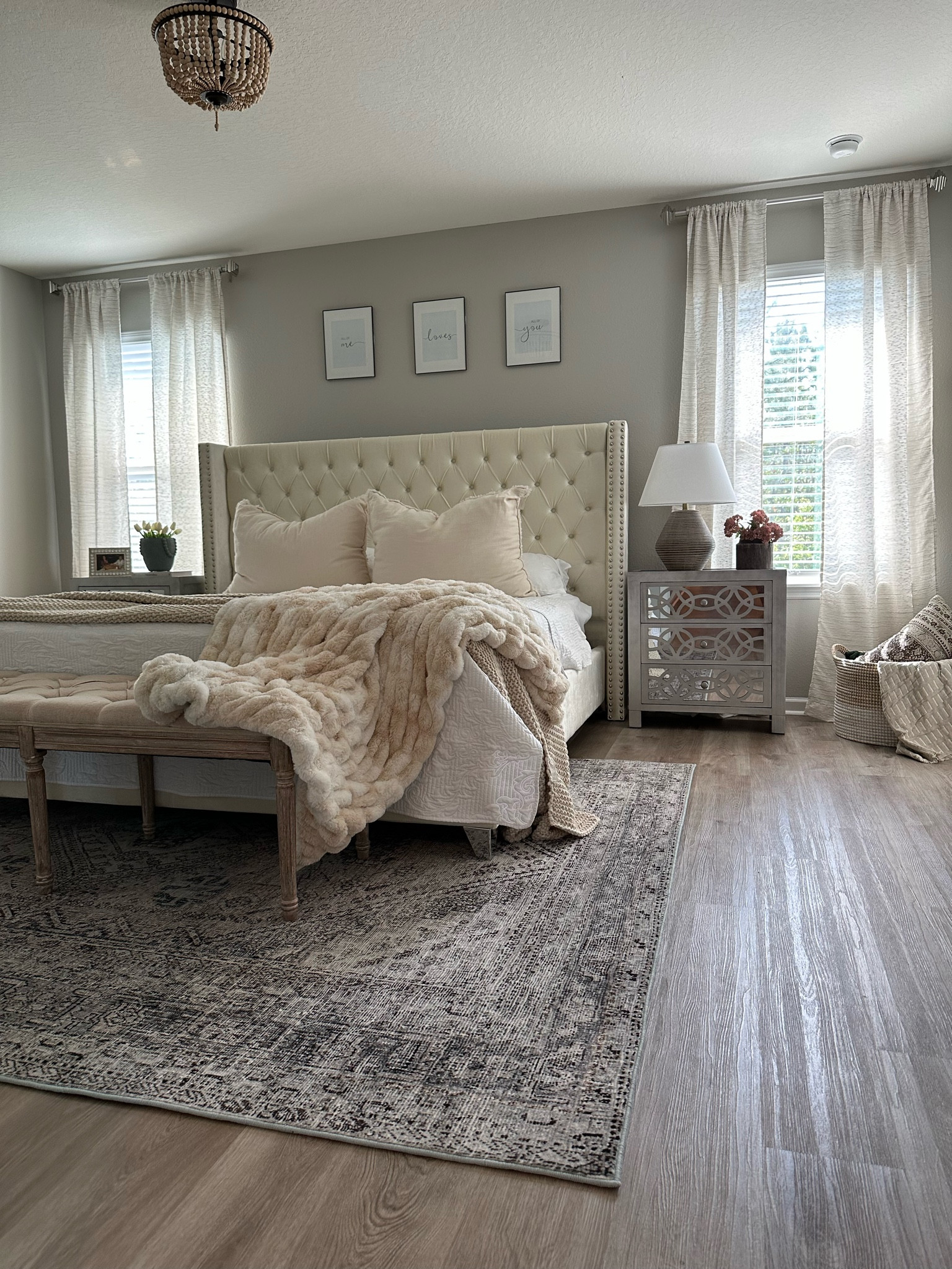 Obsessing over this new rug from the Magnolia Home by Joanna Gaines x Loloi collection 😍 bedroom, bedroom rug, living room rug, large rug, neutral rug, washable rug, master bedroom, guest bedroom, bedroom styling 

#LTKhome