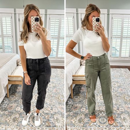 Walmart Fashion Finds for Fall! Check out these CUTE cargo pants!!! Both are less than $25! @walmart @walmartfashion #walmartpartner 

Details:
Black pants size 4 tts
Green pants size 4 tts
White tee medium tts
Both shoes and sandals size 8 tts

#LTKstyletip #LTKSeasonal #LTKfindsunder50