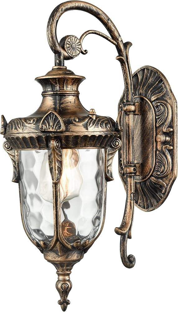SAMTEEN Bronze Outdoor Light Fixtures Wall Mount 15.8" H Waterproof Exterior Wall Sconce with Ham... | Amazon (US)
