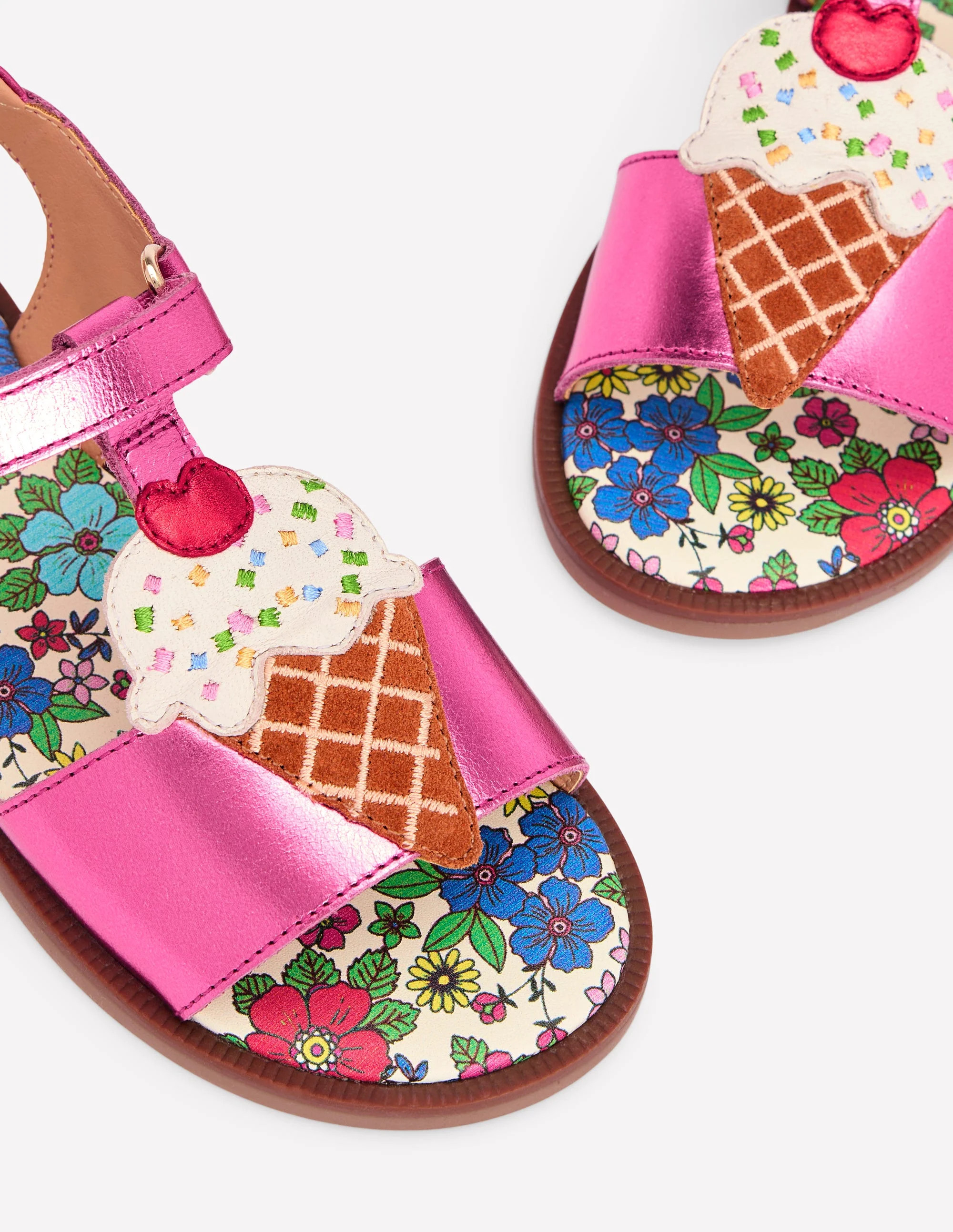 Fun Leather Sandals-Ice Cream | Boden (US)