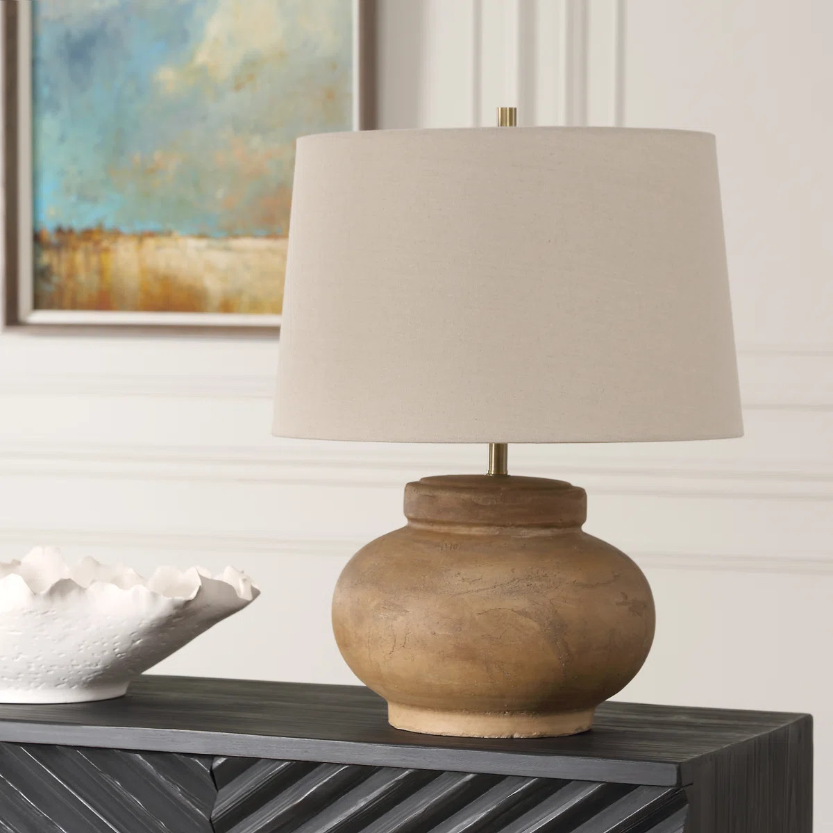 Kamoryn Aged Terracotta Table Lamp | Wayfair North America