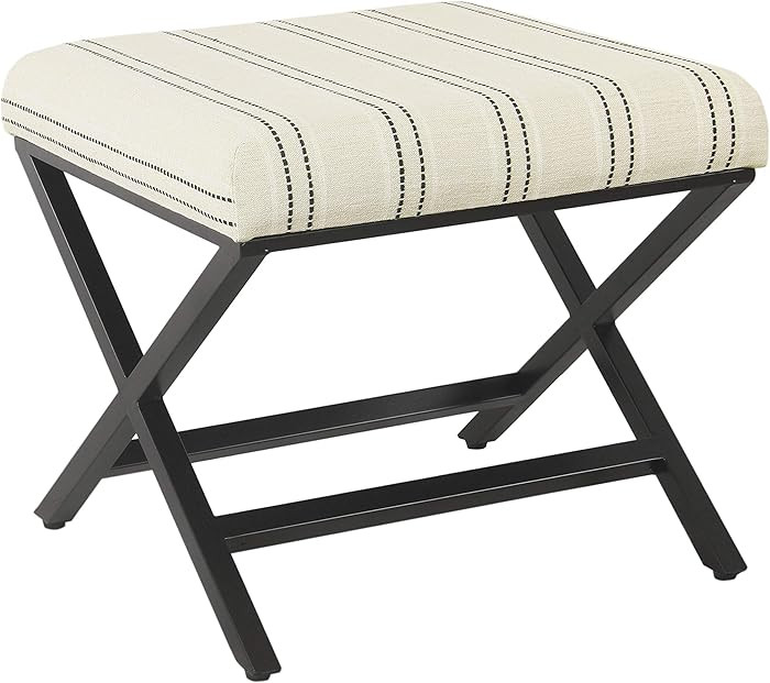 Homepop Home Decor | Modern Square Ottoman with Metal X Base | Ottoman for Living Room & Bedroom ... | Amazon (US)