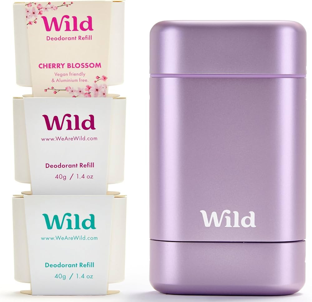 Wild - Purple Case with Refill Variety Pack - Refillable Deodorant - Aluminum Free - Includes Fre... | Amazon (US)