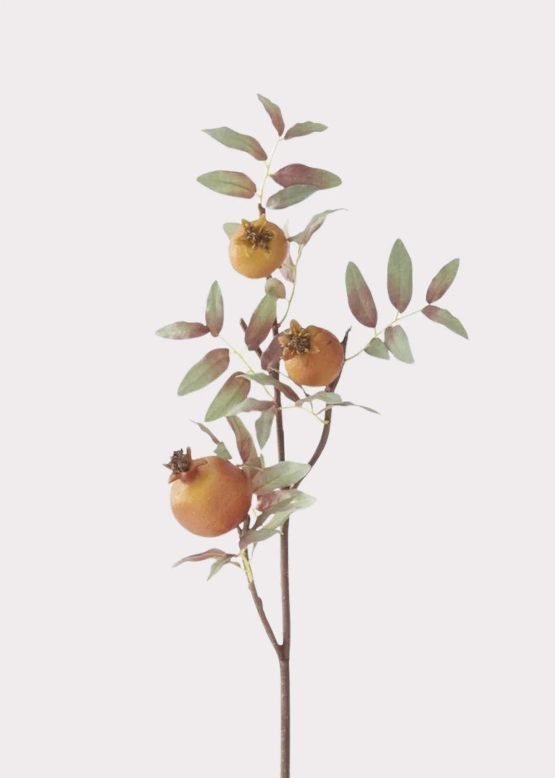 Autumn Orange Artificial Pomegranate Fruit Branch - 29" | Afloral