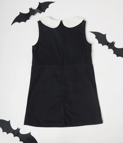 Smak Parlour Kids Black & White Glow in the Dark Skeleton Power Mini Dress | UniqueVintage