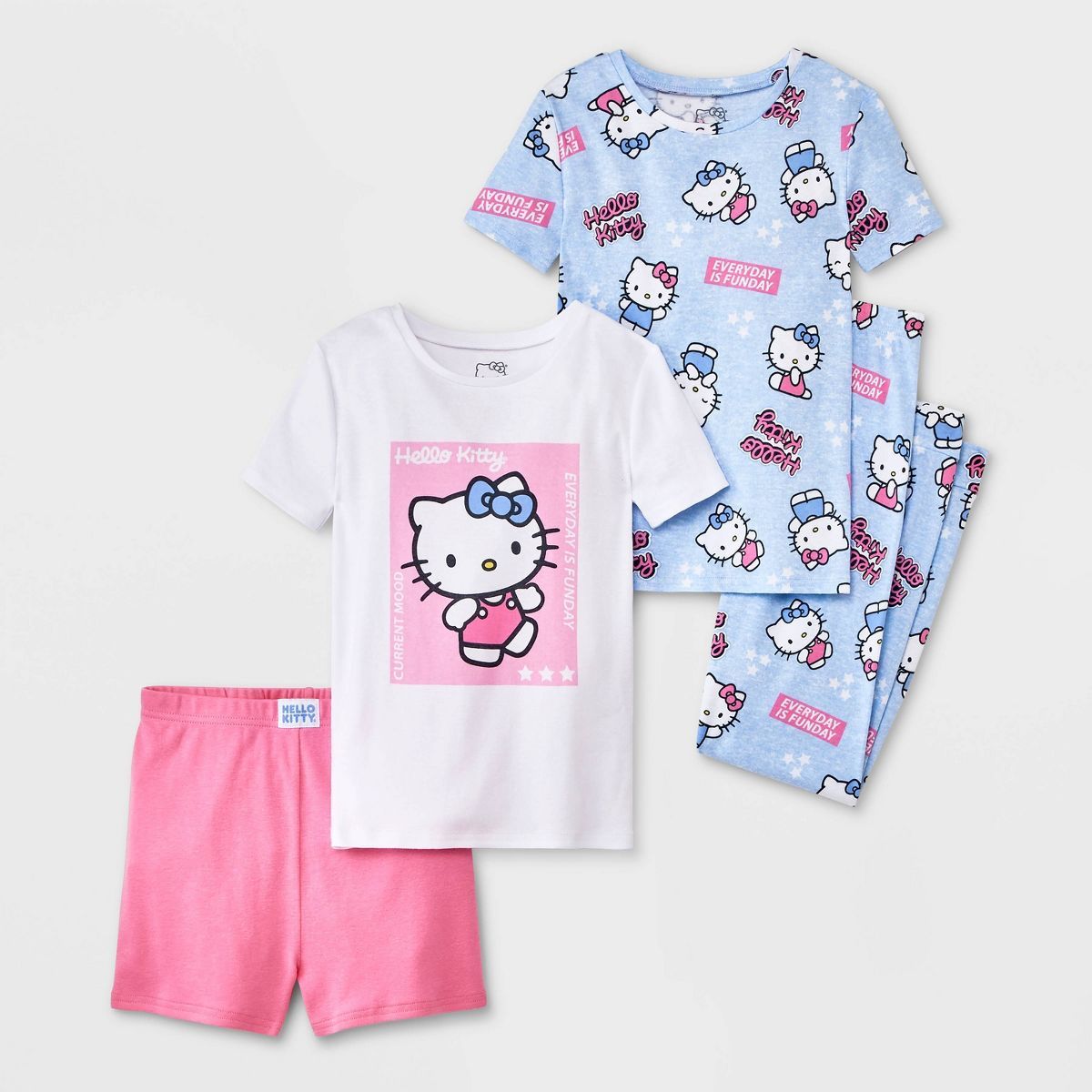 Girls' Hello Kitty 4pc Snug Fit Pajama Set - Pink | Target