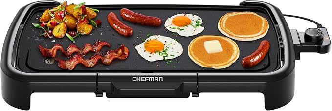 Chefman XL Electric Griddle with Removable Temperature Control, Immersible Flat Top Grill, Burger... | Amazon (US)