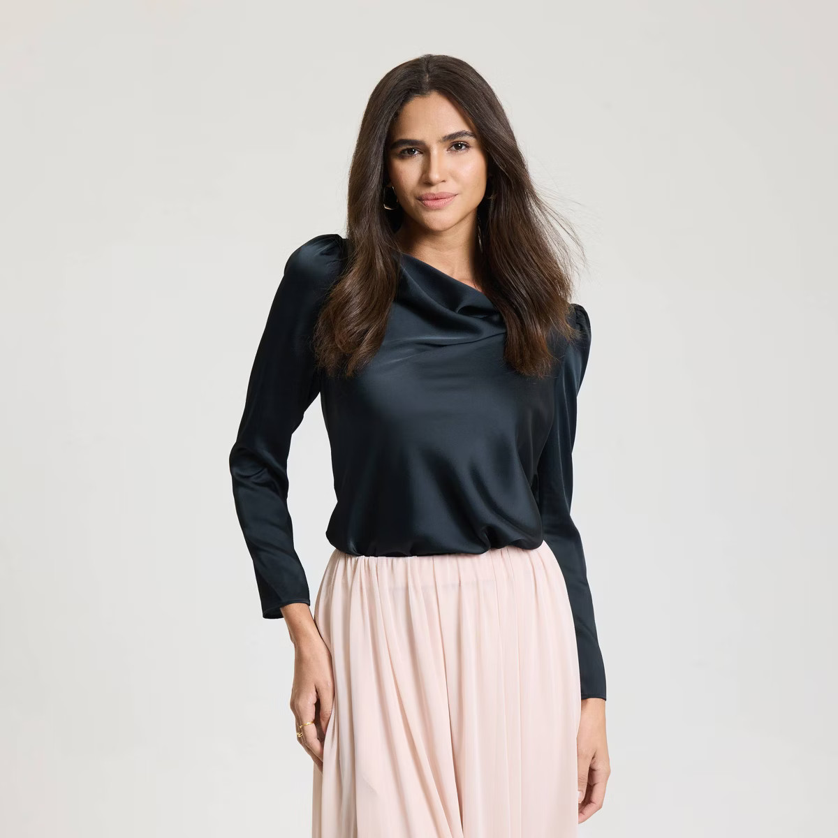 Women's Satin Cowl Neck Blouse - A New Day™ | Target