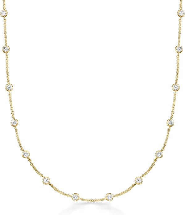 Ross-Simons 4.50 ct. t.w. CZ Station Necklace | Amazon (US)