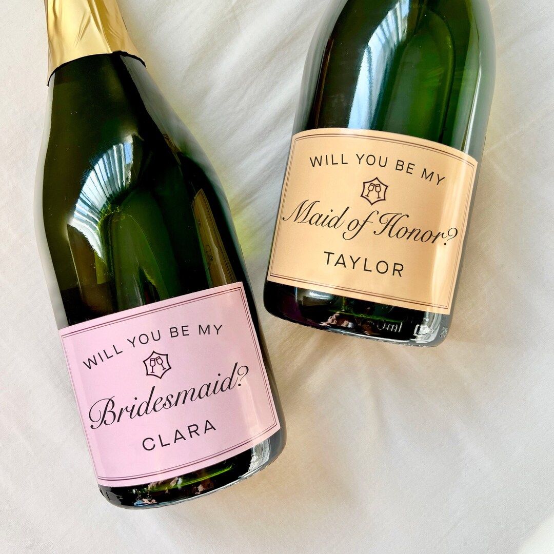 Bridesmaid gift, Personalized Champagne Label, Birthday Champagne Label, Wedding Favor, Bridesmai... | Etsy (US)