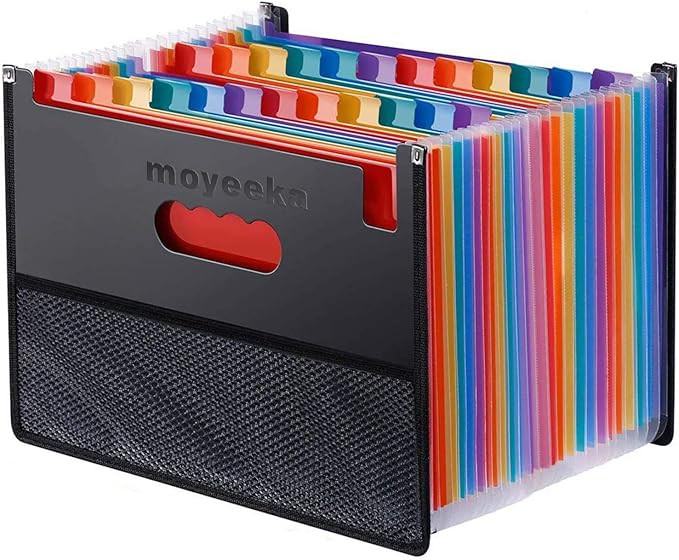 24 Pocket Expanding File Folder with Cloth Edge Wrap, Letter Size Organizer Expandable Accordion ... | Amazon (US)