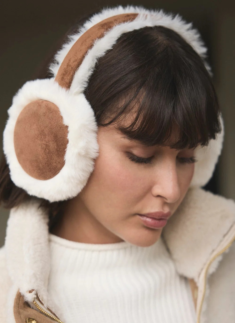 Tan Faux Fur Earmuffs | Mint Velvet