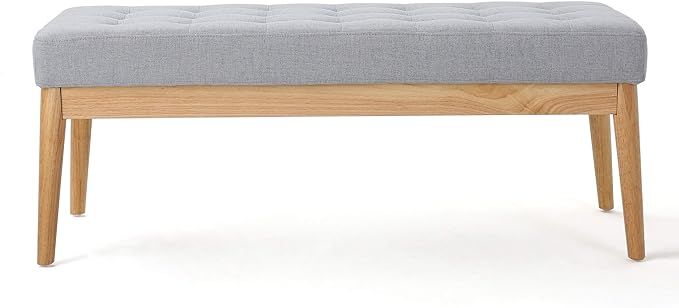 Christopher Knight Home Saxon Fabric Bench, Light Grey, 15.75” D x 43.50” W x 17.00” H | Amazon (US)