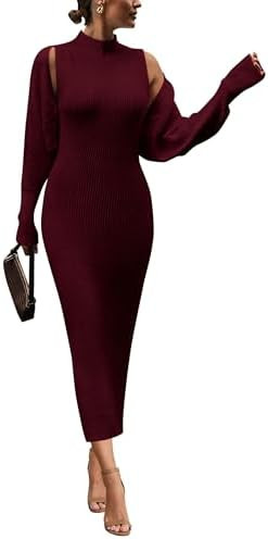 PRETTYGARDEN Women's Fall 2 Piece Outfits Knit Long Sleeve Cropped Cardigan Pullover Sweater Maxi... | Amazon (US)