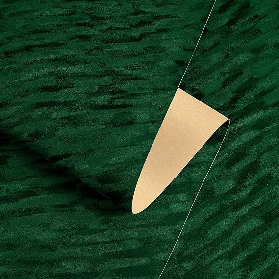 Yenhome 17.7"X393" Green Felt Fabric Wallpaper Velvet Wallpaper Vintage Green Velvet Peel and Sti... | Amazon (US)