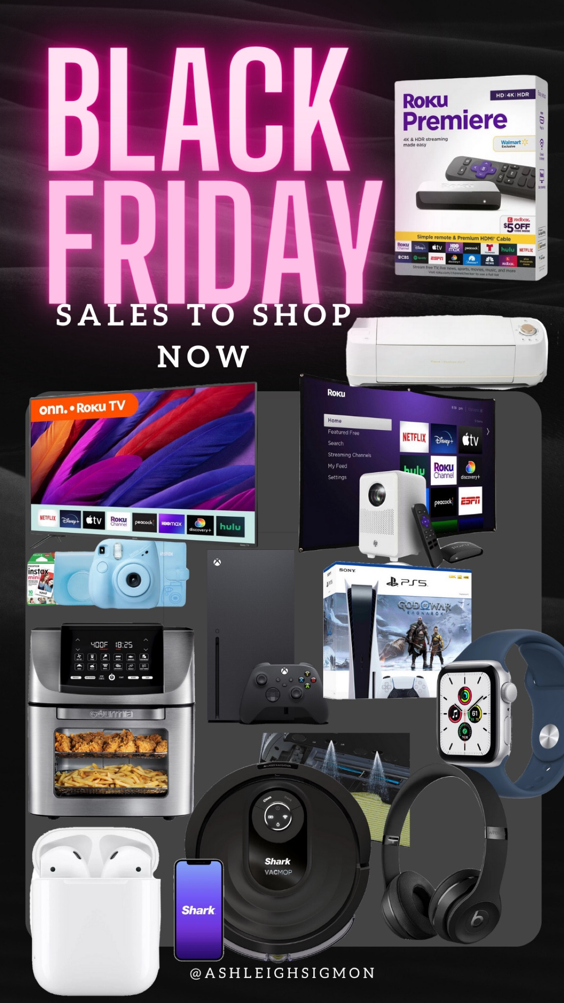 Black Friday deals to shop NOW 
Cyber Monday
Sale
Tv cricut Apple Watch air fryer camera projector Xbox play station air pods Roku roomba vacuum mop
Gifts for him
Gifts for her 
Christmas 
Thanksgiving 

#LTKHoliday #LTKGiftGuide #LTKCyberweek