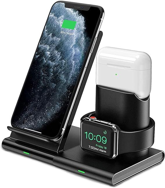 Hoidokly Wireless Charger, 3 in 1 Charging Station Dock for Airpods Pro/2, AppIe Watch 6/SE/5/4/3... | Amazon (US)