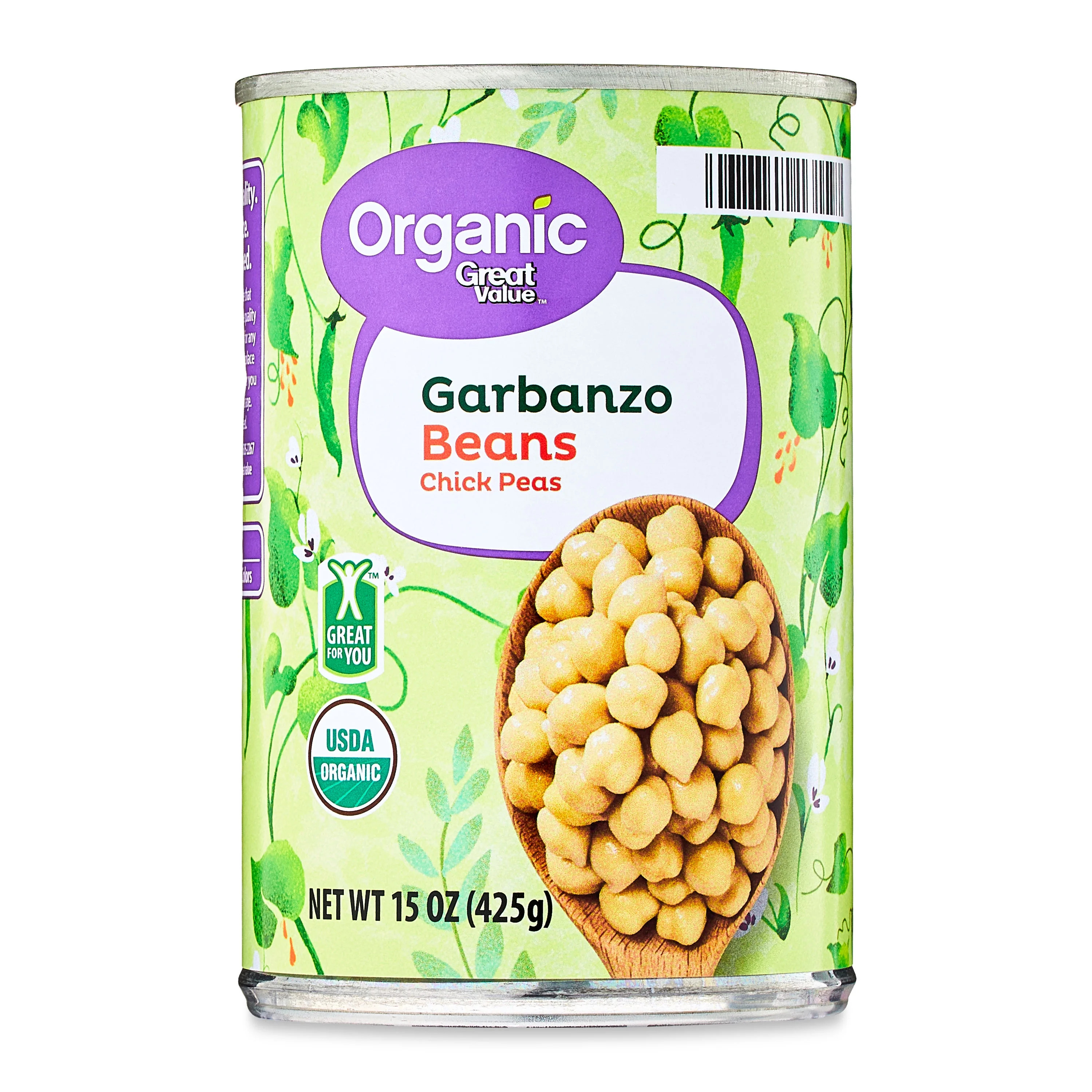 Great Value Organic Chick Pea Garbanzo Beans, 15 oz Can | Walmart (US)
