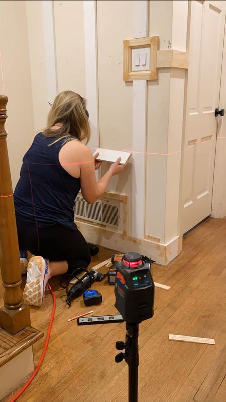My house has settled over the last 50 years, so my walls need some help! I’m constantly coming up with lebeling solutions. I added shims, nail them into place, then trim with an oscillating saw.

#LTKGiftGuide #LTKVideo #LTKhome