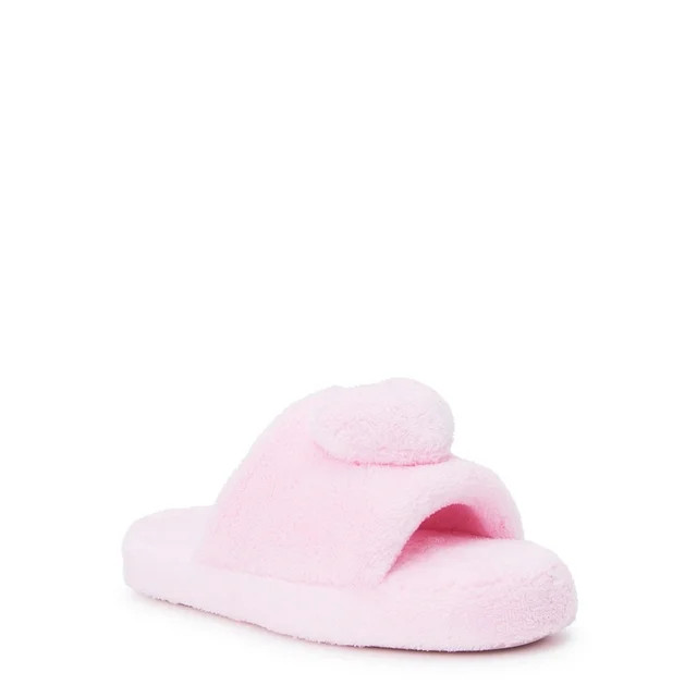 Wonder Nation Little and Big Girls Plush Slide Slippers, Sizes 13/1-6 | Walmart (US)