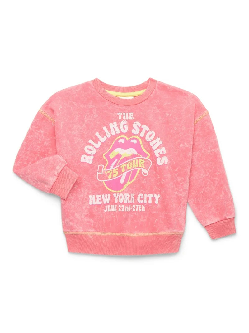 Rolling Stones Toddler Girl Graphic Crewneck Pullover Sweatshirt, Sizes 12M-5T - Walmart.com | Walmart (US)