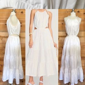 JCrew harbour side cutout tie shoulder tier maxi sleeveless | Poshmark