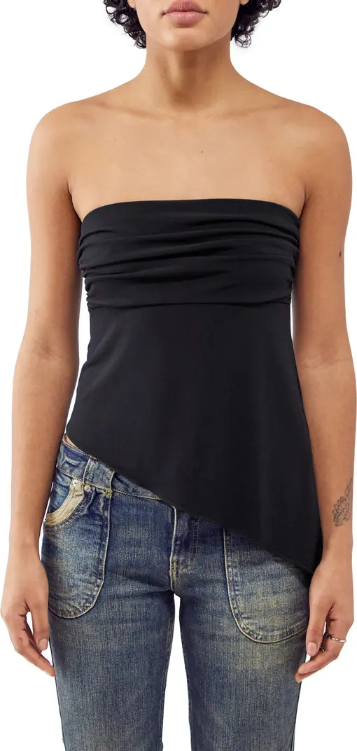 BDG Urban Outfitters Asymmetric Strapless Mesh Top | Nordstrom | Nordstrom