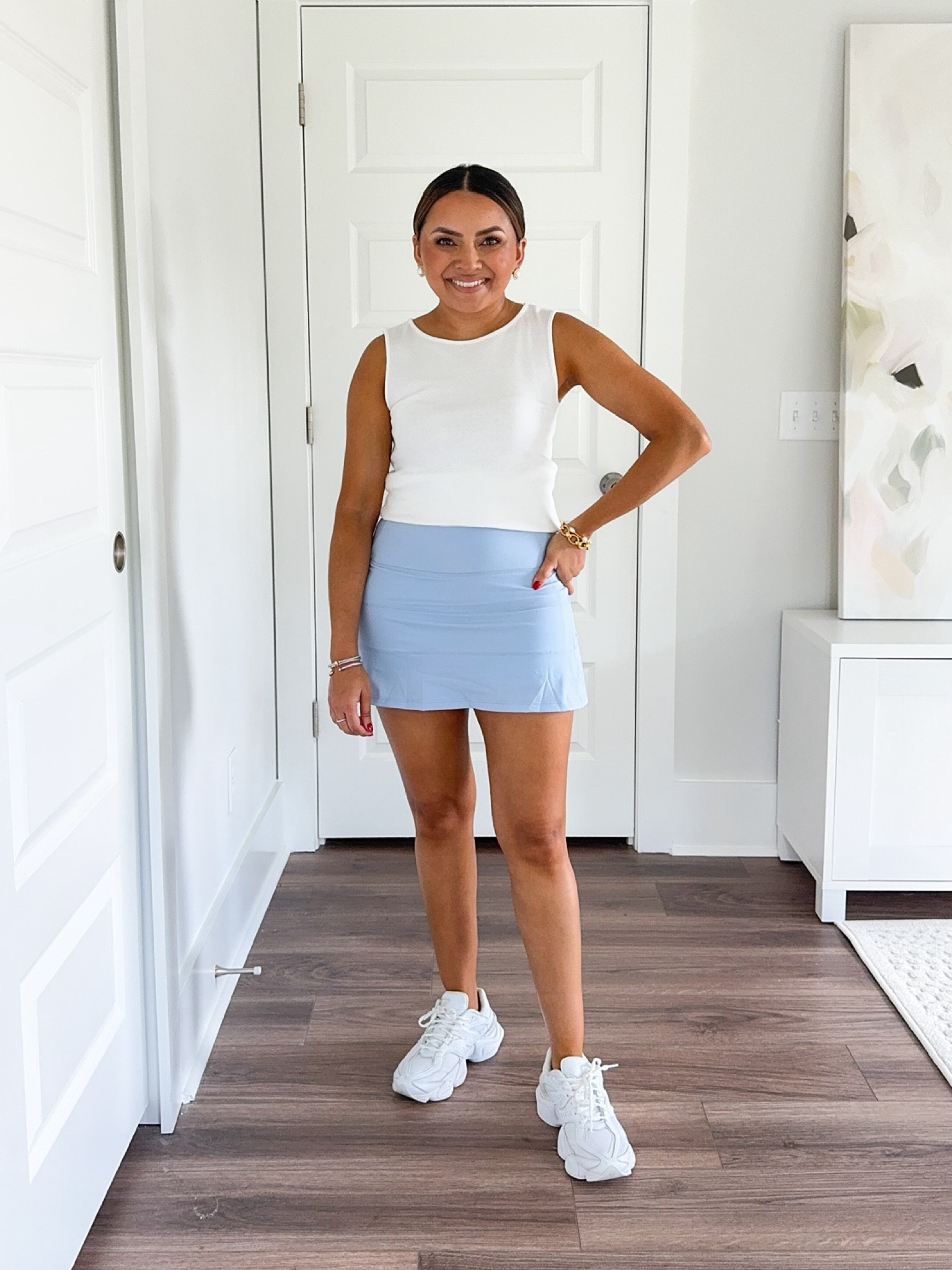 White tank - old but linked similar 
Light blue tennis skirt size small - runs small, should have size up to a medium 
White sneakers size 6.5 TTS 

Amazon Outfits 
4th of July 
4th of July Outfit 
Country Concert Outfit 
Fourth of July 
Fourth of July outfit 
White dress 
Charleston 
Summer vacation 

Honey Sweet Petite 
Honeysweetpetite 

#LTKFindsUnder50 #LTKActive #LTKStyleTip