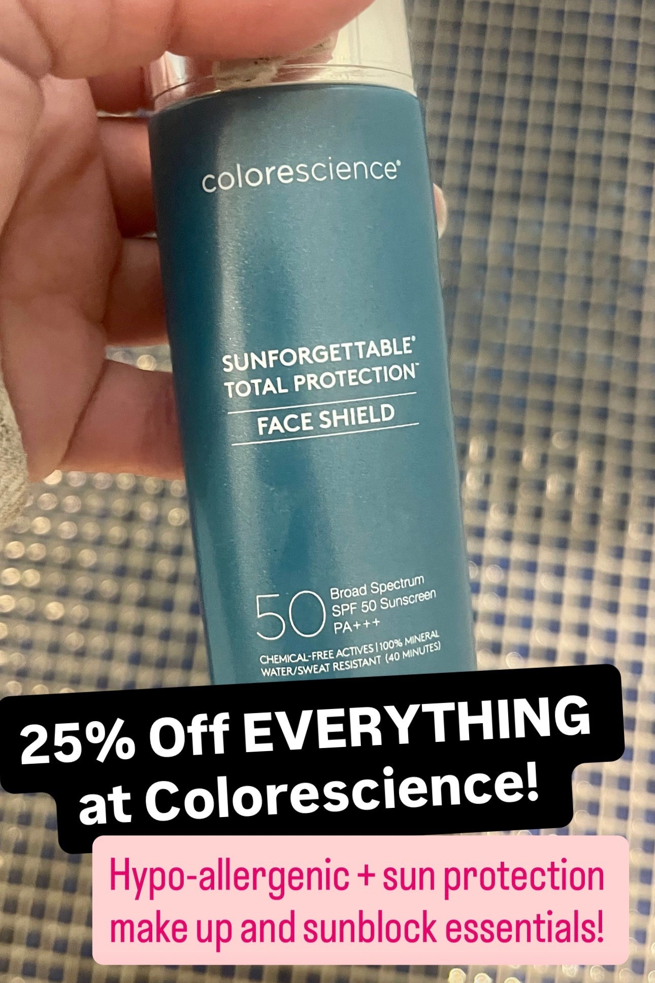 Calling all outdoorsy peeps….This award-winning sweat-proof product is a MUST HAVE! 

Provides environmental protection against UVA/UVB, pollution, blue light, and infrared radiation.

+ Lightweight, invisible coverage in a universal shade
+ Hydrating and antioxidant-rich formula
+ Oil-free, hypoallergenic, non-comedogenic
+ 100% chemical-free active ingredient
+ Broad Spectrum SPF 50/PA++++
+ Water/sweat resistant (40 minutes)
+ Dermatologist recommended
+ Works on all skin types and tones

#LTKCyberWeek #LTKSaleAlert #LTKActive