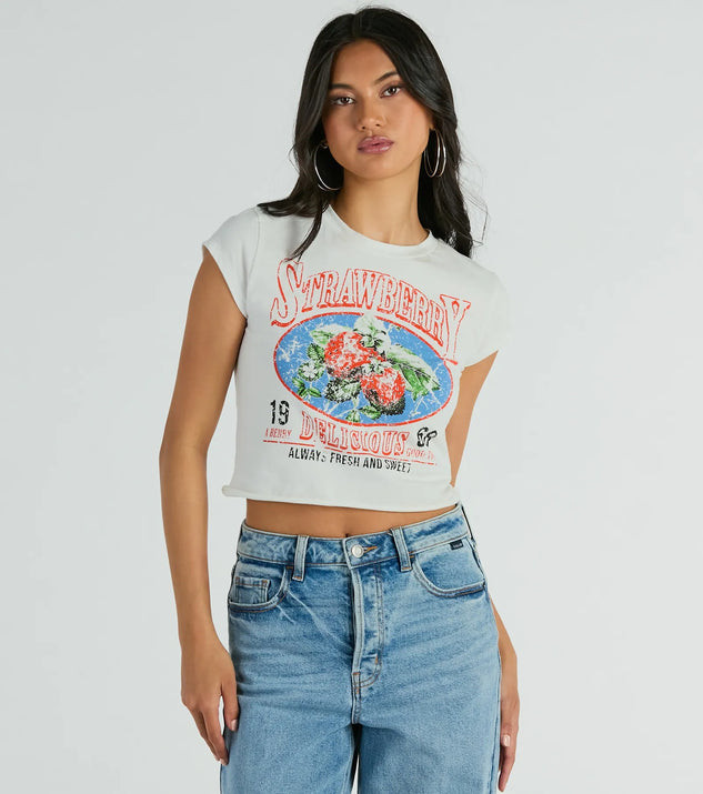 Fresh And Sweet Strawberry Graphic Tee | Windsor Stores