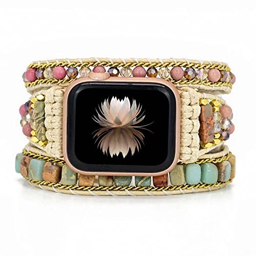 Amazon.com: BOKIIWAY Handmade Beaded Boho Watch Bracelet Band Compatible with Apple Watch 38mm/40... | Amazon (US)