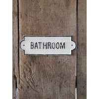Iron Bathroom Sign, Retro Home Decor, Restroom Sign | Etsy (US)