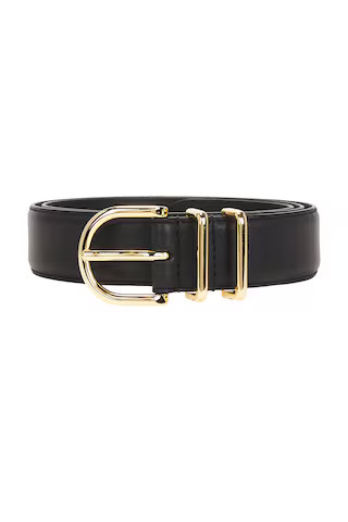 The Fancy Juni Belt in Black & Polished Gold | Revolve Clothing (Global)