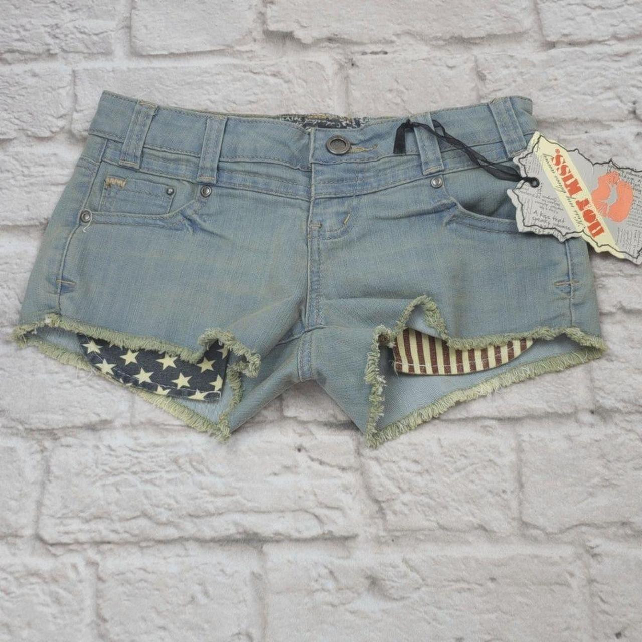 Hot Kiss Women's Shorts - Blue/Red - 1 | Depop US