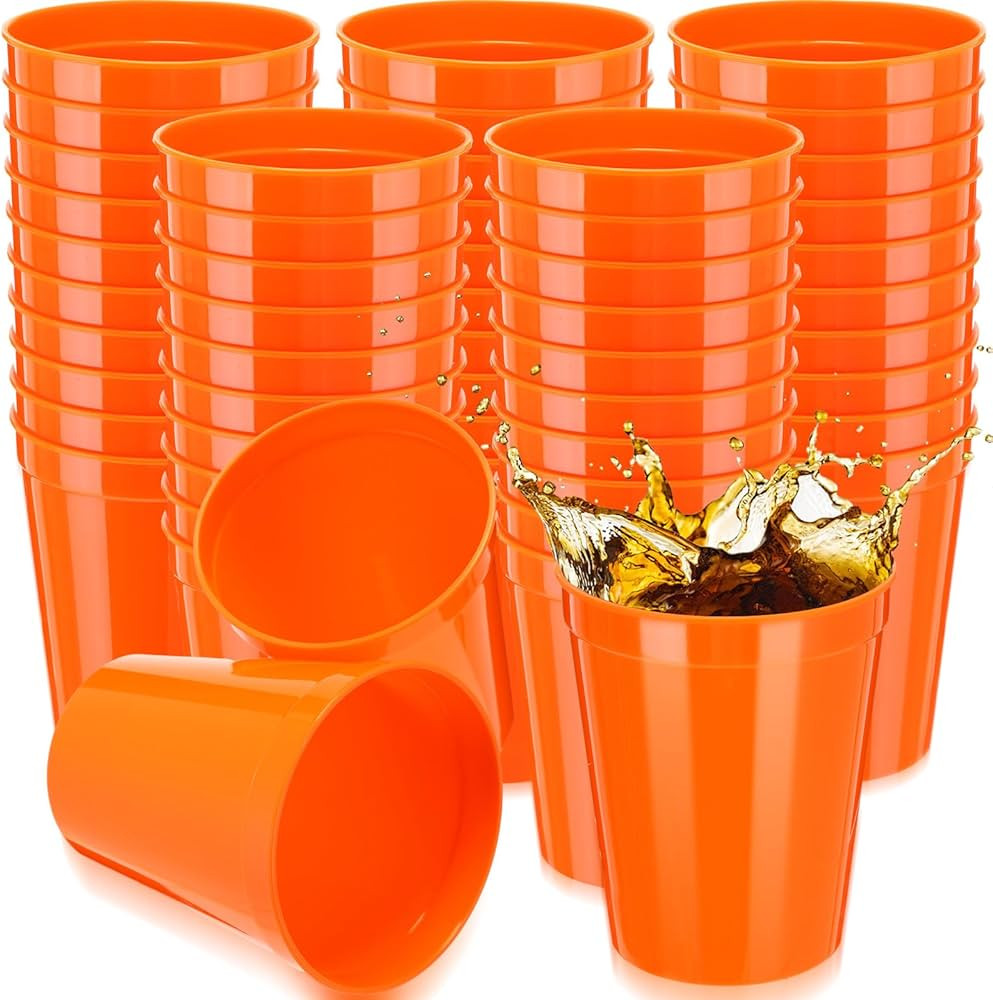 Yungyan 50 Pack 16oz Stadium Cups Reusable Plastic Cups Blank Drink Tumblers for Parties, Events,... | Amazon (US)