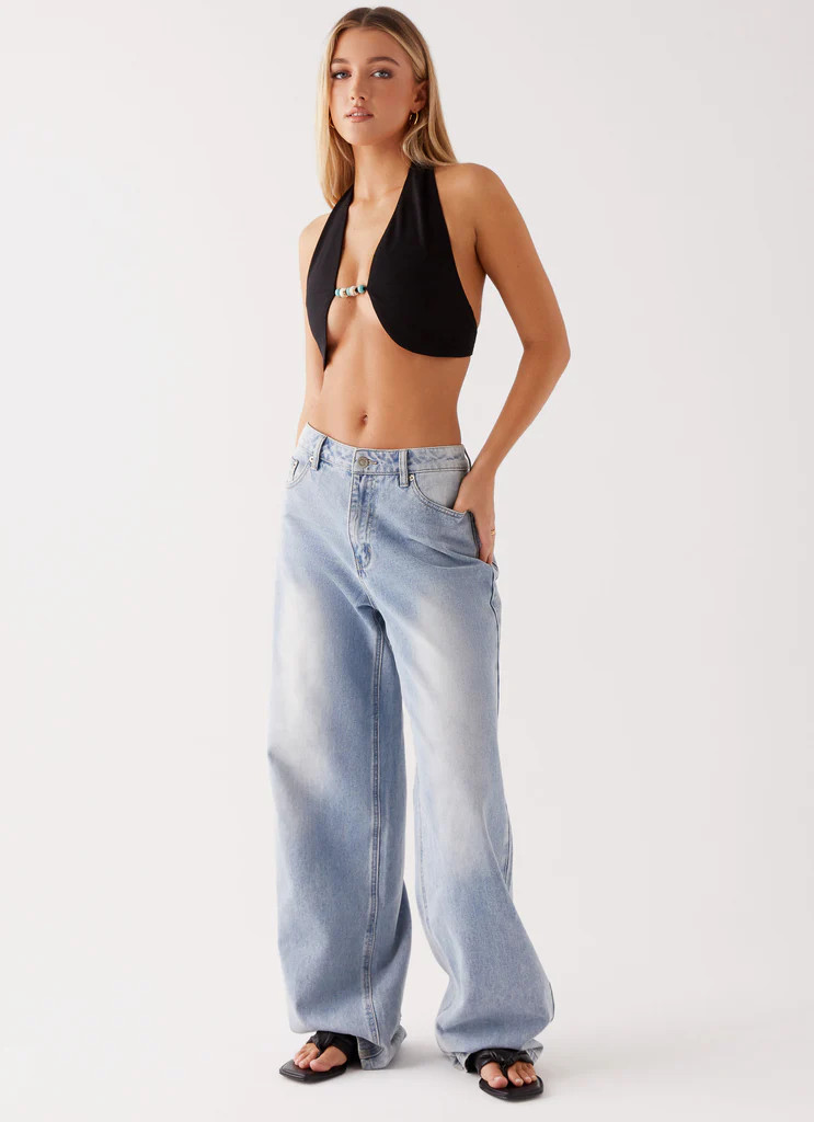 Milli Halter Beaded Top - Black | Peppermayo (Global)