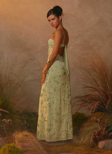 Celandine Beaded Maxi Dress - Lime | Peppermayo (Global)
