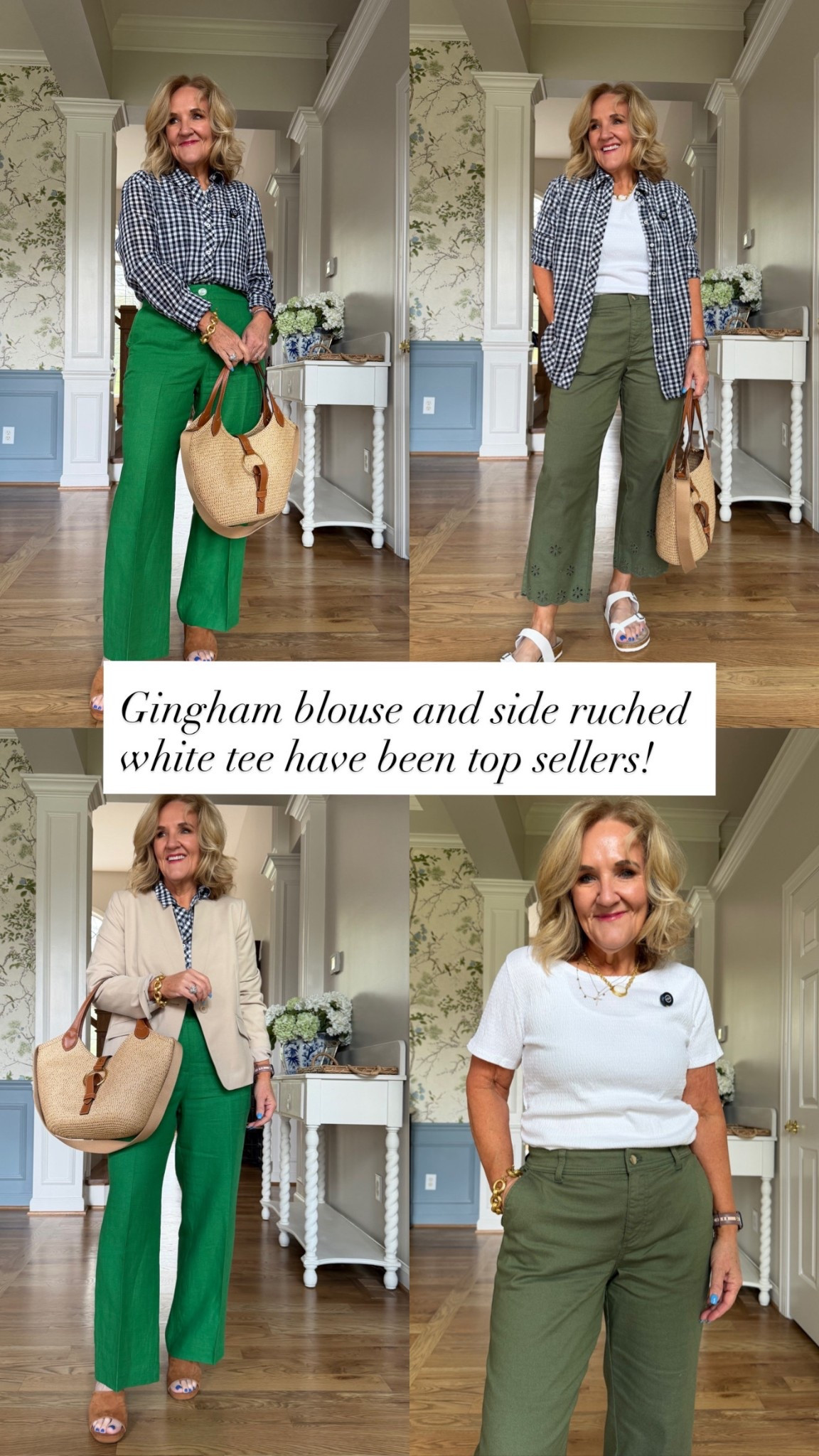 Talbots 30% off sale! When you find styles you love, and they’re on sale? It’s time to fill your cart and check out! 
Sizing details 
Gingham dress 8 petite size up if inbetween 
Athletic dress size small ref
Jeans size 8 petite 
White tee with ruching on the side size medium 
Gingham blouse size medium reg 
Green jeans medium petite 
Printed blue pants 8 petite 
Green linen pants 8 petite 
Black poplin blouse size medium petite 
Denim dress size 8 petite darling! 


#LTKSaleAlert #LTKPetite #LTKOver40