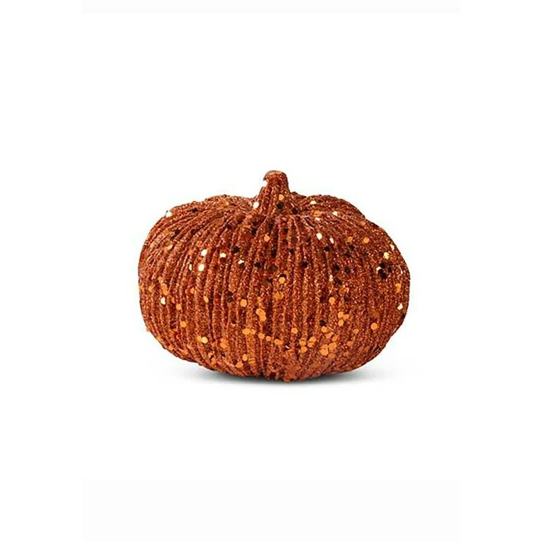 8" Orange Glitter Pumpkin - Walmart.com | Walmart (US)